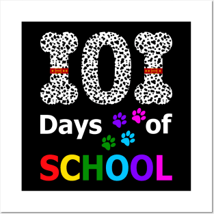 Dalmation Dog 101 Days Of School Tshirt Teachers Kids Gift Posters and Art